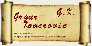 Grgur Komerović vizit kartica